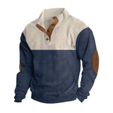 Casual Button Stand-collar Long Sleeve Pullover