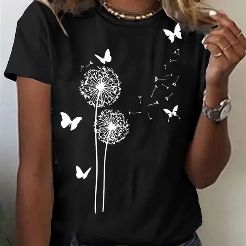 Printed T-shirt Casual Tops