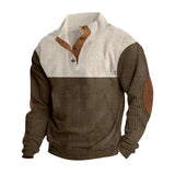 Casual Button Stand-collar Long Sleeve Pullover