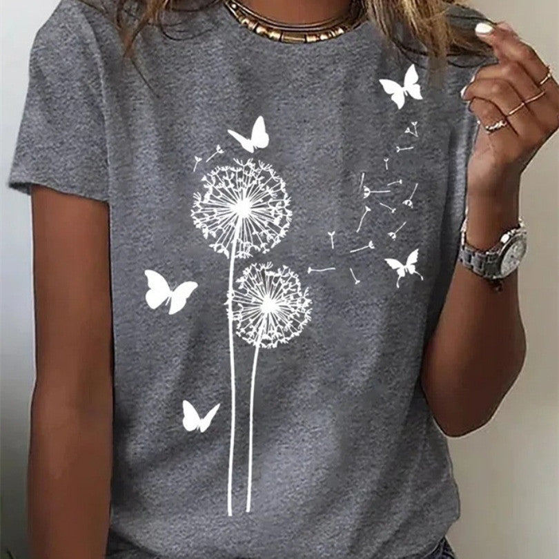 Printed T-shirt Casual Tops