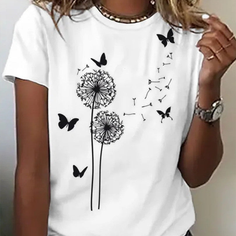 Printed T-shirt Casual Tops