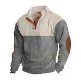 Casual Button Stand-collar Long Sleeve Pullover