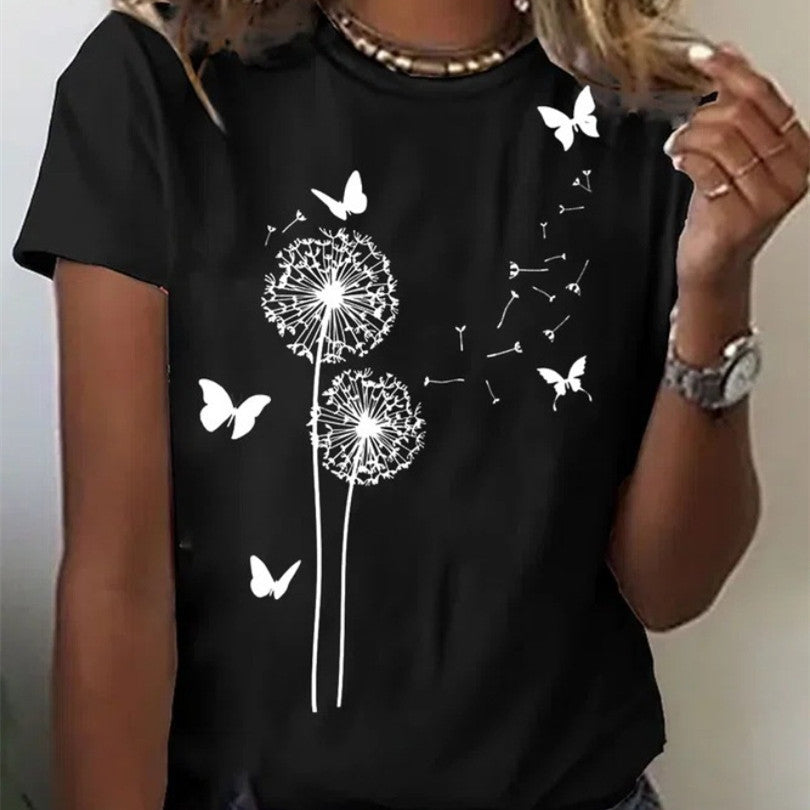 Printed T-shirt Casual Tops