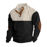 Casual Button Stand-collar Long Sleeve Pullover